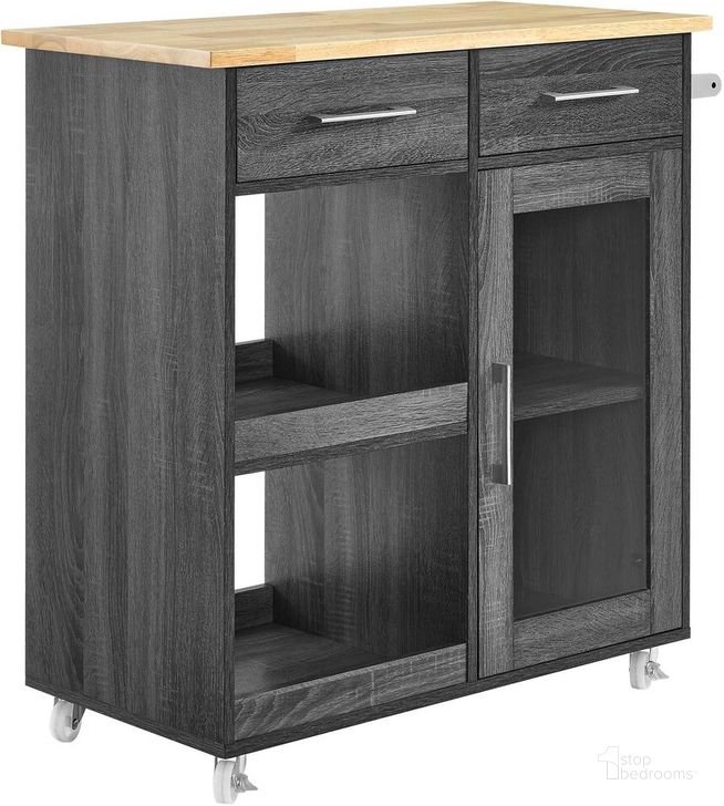 The appearance of Culinary Kitchen Cart With Towel Bar In Charcoal and Natural designed by Modway in the modern / contemporary interior design. This charcoal and natural piece of furniture  was selected by 1StopBedrooms from Culinary Collection to add a touch of cosiness and style into your home. Sku: EEI-6275-CHA-NAT. Material: Wood. Product Type: Kitchen Cart. Image1