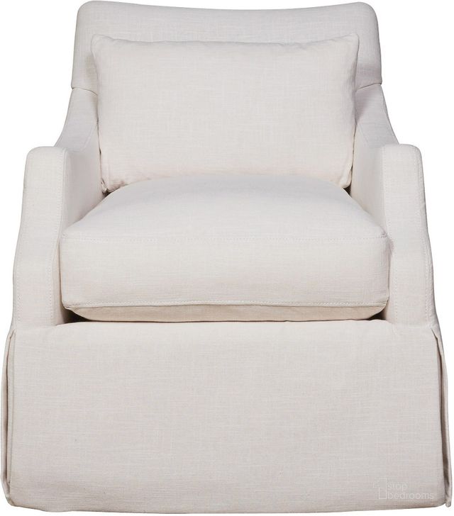 The appearance of Curated Margaux Paxton Sand Accent Chair designed by Universal in the traditional interior design. This white piece of furniture  was selected by 1StopBedrooms from Curated Collection to add a touch of cosiness and style into your home. Sku: 779505-701. Material: Fabric. Product Type: Accent Chair. Image1