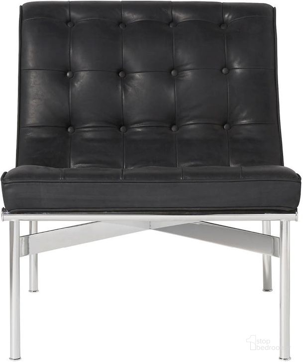 The appearance of Curated Shannon Black Chair designed by Universal in the modern / contemporary interior design. This black piece of furniture  was selected by 1StopBedrooms from Shannon Collection to add a touch of cosiness and style into your home. Sku: 687551-653. Material: Leather. Product Type: Chair. Key Features: Tufted. Image1