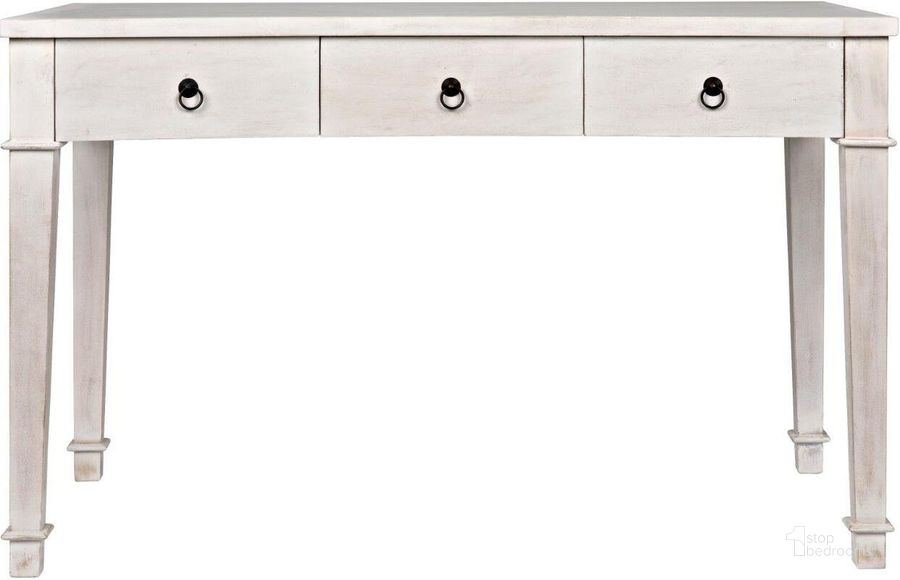 The appearance of Curba Desk In White Wash designed by Noir in the transitional interior design. This white wash piece of furniture  was selected by 1StopBedrooms from Curba Collection to add a touch of cosiness and style into your home. Sku: GDES111WH. Product Type: Desk. Material: Wood Veneer. Image1