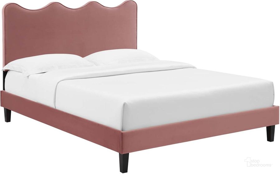 The appearance of Current Performance Velvet Twin Platform Bed In Dusty Rose MOD-6729-DUS designed by Modway in the modern / contemporary interior design. This dusty rose piece of furniture  was selected by 1StopBedrooms from Current Collection to add a touch of cosiness and style into your home. Sku: MOD-6729-DUS. Bed Type: Platform Bed. Product Type: Platform Bed. Bed Size: Twin. Material: MDF. Image1
