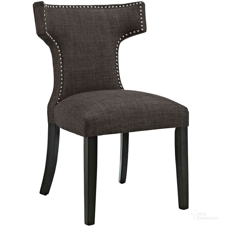 The appearance of Curve Fabric Dining Chair In Brown designed by Modway in the modern / contemporary interior design. This brown piece of furniture  was selected by 1StopBedrooms from Curve Collection to add a touch of cosiness and style into your home. Sku: EEI-2221-BRN. Product Type: Dining Chair. Material: MDF. Image1