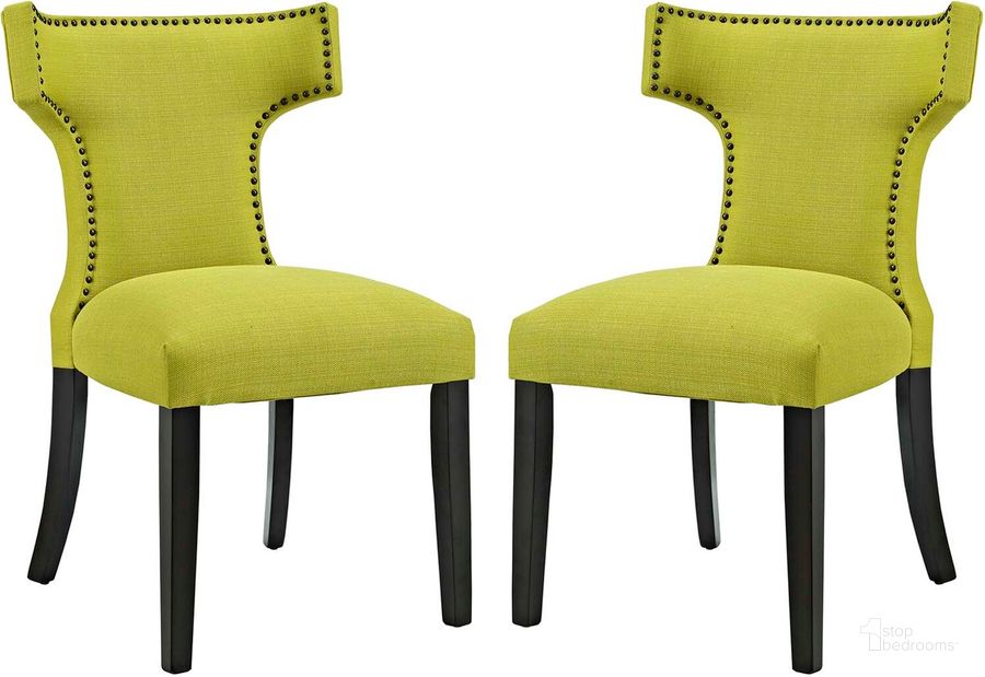 The appearance of Curve Wheat Grass Dining Side Chair Fabric Set of 2 designed by Modway in the modern / contemporary interior design. This wheat grass piece of furniture  was selected by 1StopBedrooms from Curve Collection to add a touch of cosiness and style into your home. Sku: EEI-2741-WHE-SET. Material: Wood. Product Type: Side Chair. Image1