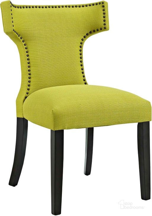 The appearance of Curve Wheat Grass Fabric Dining Chair designed by Modway in the modern / contemporary interior design. This wheat grass piece of furniture  was selected by 1StopBedrooms from Curve Collection to add a touch of cosiness and style into your home. Sku: EEI-2221-WHE. Material: Wood. Product Type: Dining Chair. Image1
