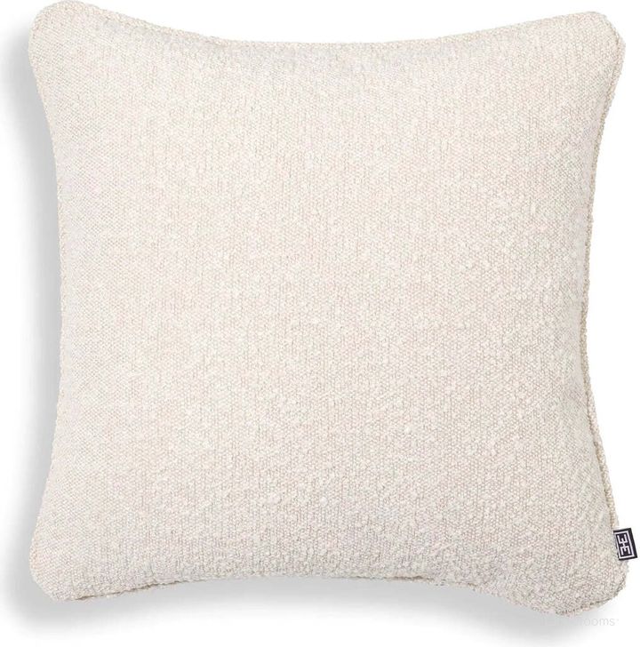 The appearance of Cushion Boucle S Cream designed by Eichholtz in the modern / contemporary interior design. This cream piece of furniture  was selected by 1StopBedrooms from Boucle Collection to add a touch of cosiness and style into your home. Sku: 114868. Material: Fabric. Product Type: Pillow. Image1