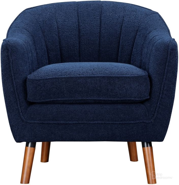 The appearance of Cutler Accent Chair In Blue designed by Homelegance in the modern / contemporary interior design. This blue piece of furniture  was selected by 1StopBedrooms from Cutler Collection to add a touch of cosiness and style into your home. Sku: 1081BU-1. Product Type: Accent Chair. Material: Textured. Image1