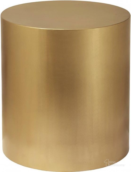 The appearance of Cylinder Brushed Gold End Table designed by Meridian in the modern / contemporary interior design. This brushed gold piece of furniture  was selected by 1StopBedrooms from Cylinder Collection to add a touch of cosiness and style into your home. Sku: 296-ET. Product Type: End Table. Material: Iron. Image1