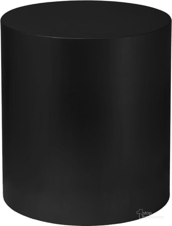The appearance of Cylinder Matte Black End Table designed by Meridian in the modern / contemporary interior design. This matte black piece of furniture  was selected by 1StopBedrooms from Cylinder Collection to add a touch of cosiness and style into your home. Sku: 295-ET. Product Type: End Table. Material: Iron.