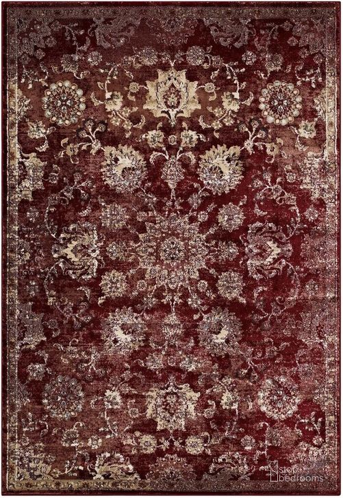 The appearance of Cynara Distressed Floral Vintage Medallion 5X8 Area Rug In Burgundy and Beige designed by Modway in the rustic / southwestern interior design. This burgundy and beige piece of furniture  was selected by 1StopBedrooms from Cynara Collection to add a touch of cosiness and style into your home. Sku: R-1111A-58. Material: Polypropylene. Product Type: Area Rugs. Image1