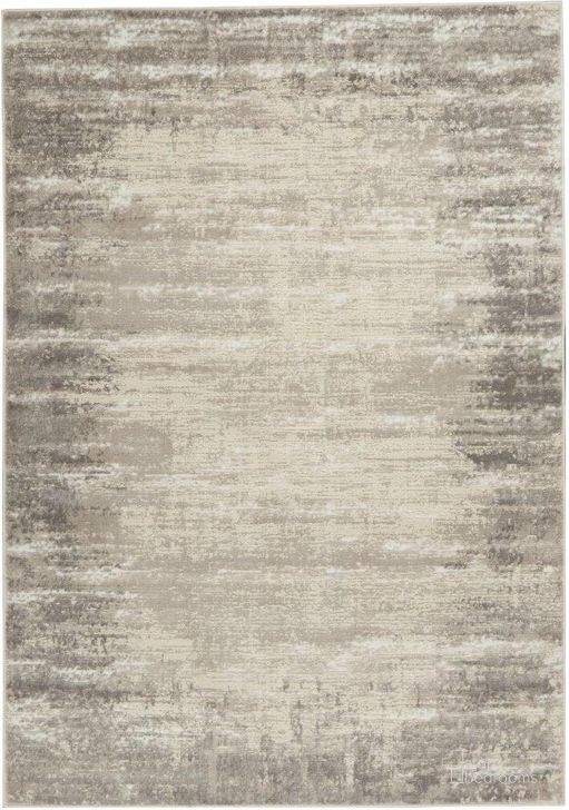 The appearance of Cyrus Ivory And Grey 5 X 7 Area Rug designed by Nourison in the modern / contemporary interior design. This ivory and grey piece of furniture  was selected by 1StopBedrooms from Cyrus Collection to add a touch of cosiness and style into your home. Sku: 99446795816. Material: Polypropylene. Product Type: Area Rugs. Image1