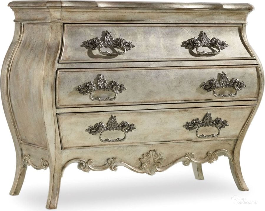 The appearance of Sanctuary Silver 3 Drawer Bachelors Chest designed by Hooker in the traditional interior design. This silver piece of furniture  was selected by 1StopBedrooms from Sanctuary Collection to add a touch of cosiness and style into your home. Sku: 5413-90017. Material: Wood. Product Type: Nightstand. Image1