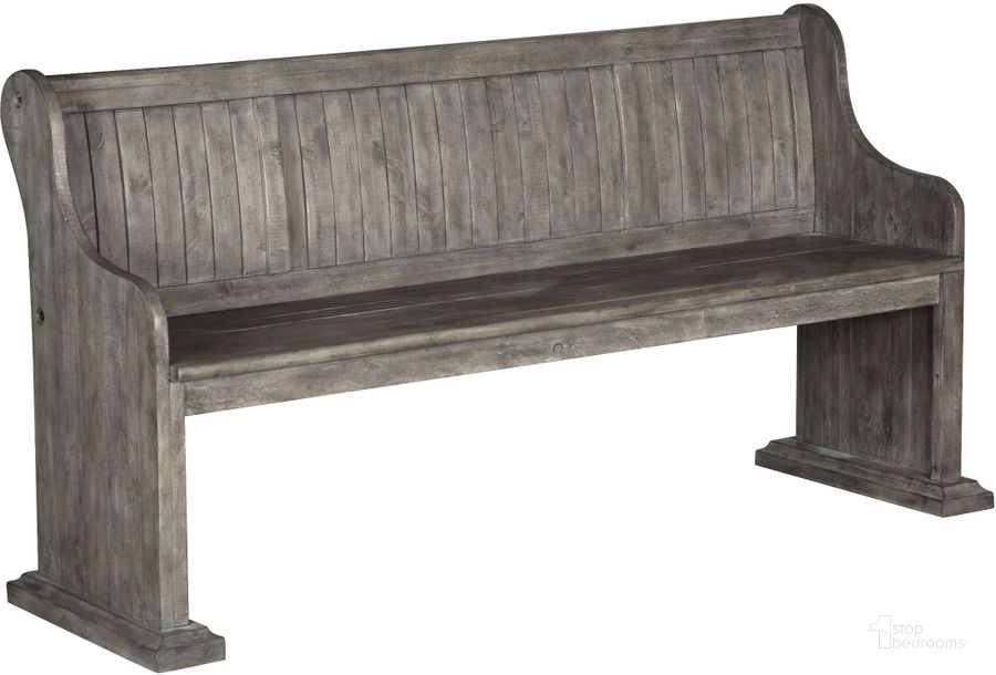 The appearance of Tinley Park Dove Tail Grey Bench designed by Magnussen in the transitional interior design. This brown piece of furniture  was selected by 1StopBedrooms from Tinley Park Collection to add a touch of cosiness and style into your home. Sku: D4646-79. Material: Wood. Product Type: Dining Bench. Image1