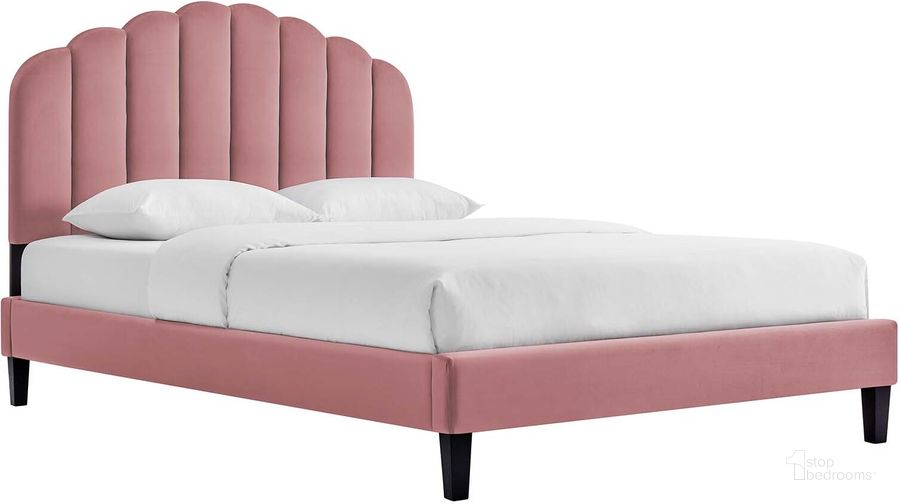 The appearance of Daisy Performance Velvet Full Platform Bed In Dusty Rose designed by Modway in the modern / contemporary interior design. This dusty rose piece of furniture  was selected by 1StopBedrooms from Daisy Collection to add a touch of cosiness and style into your home. Sku: MOD-7039-DUS. Bed Type: Platform Bed. Product Type: Platform Bed. Bed Size: Full. Material: MDF. Image1