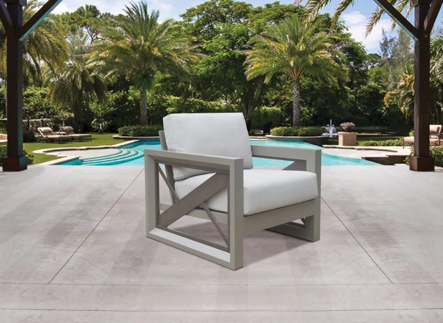 The appearance of Dalilah Patio Arm Chair designed by Steve Silver in the modern / contemporary interior design. This light grey piece of furniture  was selected by 1StopBedrooms from Dalilah Collection to add a touch of cosiness and style into your home. Sku: DAL600AC. Material: Aluminum. Product Type: Outdoor Chair. Image1