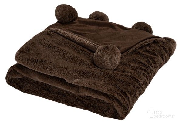 The appearance of Dalson Pom Pom Throw in Chocolate designed by Safavieh in the modern / contemporary interior design. This chocolate piece of furniture  was selected by 1StopBedrooms from Dalson Collection to add a touch of cosiness and style into your home. Sku: THR742B-5060. Material: Cotton. Product Type: Throw. Image1