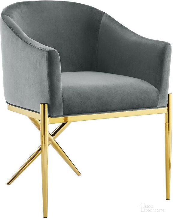 The appearance of Dalton Gray Velvet Side Chairs In Gold designed by Best Master Furniture in the modern / contemporary interior design. This gray and gold piece of furniture  was selected by 1StopBedrooms from Dalton Collection to add a touch of cosiness and style into your home. Sku: YF20VGC. Product Type: Side Chair. Material: Velvet. Image1