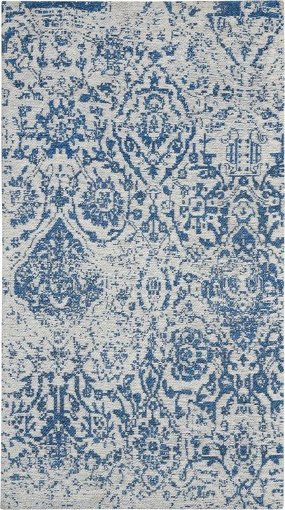 The appearance of Damask Blue 2 X 4 Area Rug designed by Nourison in the traditional interior design. This blue piece of furniture  was selected by 1StopBedrooms from Damask Collection to add a touch of cosiness and style into your home. Sku: 99446769411. Material: Polyester. Product Type: Area Rugs. Image1