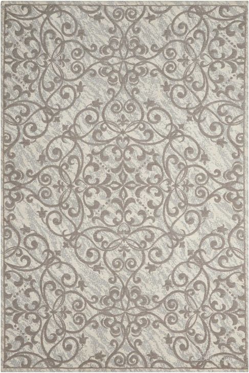 The appearance of Damask Ivory And Grey 5 X 7 Area Rug designed by Nourison in the traditional interior design. This ivory and grey piece of furniture  was selected by 1StopBedrooms from Damask Collection to add a touch of cosiness and style into your home. Sku: 99446341280. Material: Polyester. Product Type: Area Rugs. Image1