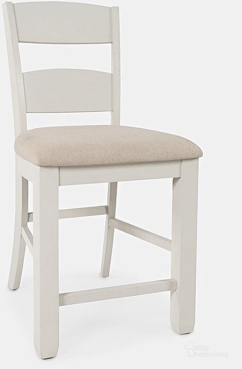 The appearance of Dana Point Upholstered Ladderback Stool (Set Of 2) designed by Jofran in the traditional interior design. This white piece of furniture  was selected by 1StopBedrooms from Dana Point Collection to add a touch of cosiness and style into your home. Sku: 1968-BS140KD. Material: Wood. Product Type: Stool. Image1