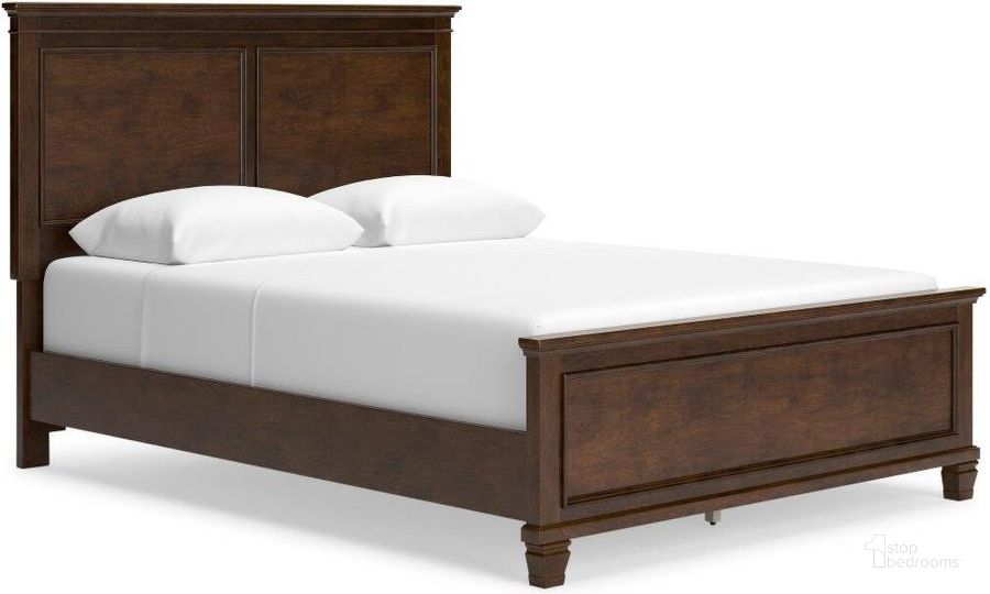 The appearance of Danabrin Rich Brown Cherry Queen Panel Bed designed by Signature Design by Ashley in the transitional interior design. This brown piece of furniture  was selected by 1StopBedrooms from Danabrin Collection to add a touch of cosiness and style into your home. Sku: B685-54;B685-57;B685-97. Bed Type: Panel Bed. Material: Wood. Product Type: Panel Bed. Bed Size: Queen. Image1