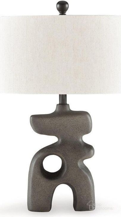 The appearance of Danacy Table Lamp In Distressed Black designed by Signature Design by Ashley in the modern / contemporary interior design. This distressed black piece of furniture  was selected by 1StopBedrooms from Danacy Collection to add a touch of cosiness and style into your home. Sku: L235754. Product Type: Table Lamp. Material: Composite. Image1