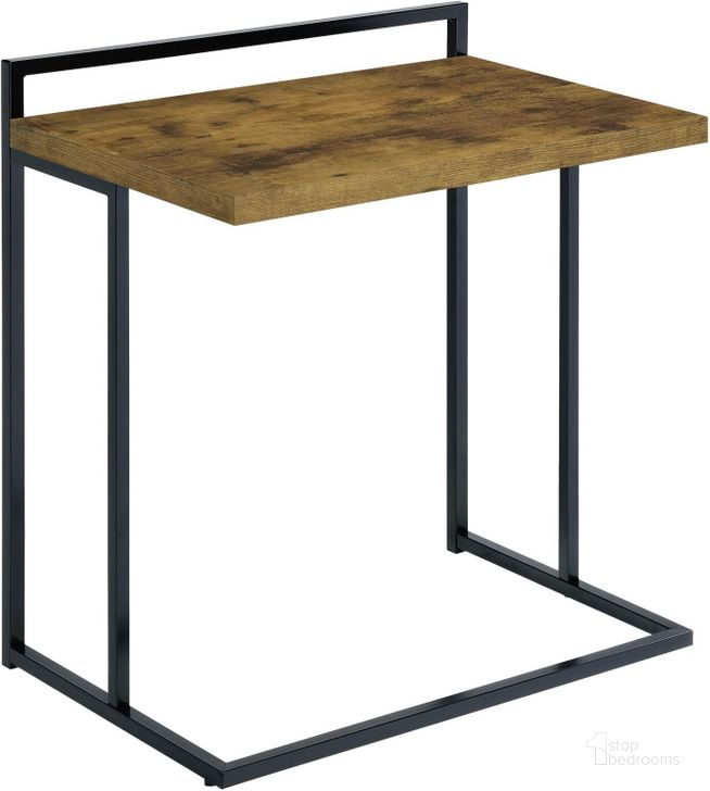 The appearance of Dani Rectangular Snack Table with Metal Base In Antique Nutmeg/Black designed by Coaster in the modern / contemporary interior design. This antique nutmeg/black piece of furniture  was selected by 1StopBedrooms from Dani Collection to add a touch of cosiness and style into your home. Sku: 936122. Material: Wood. Product Type: Snack Table. Image1