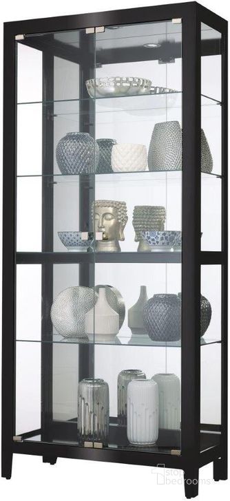 The appearance of Danica Iii Curio In Gloss Black designed by Howard Miller in the transitional interior design. This black piece of furniture  was selected by 1StopBedrooms from Danica Collection to add a touch of cosiness and style into your home. Sku: 680732. Product Type: Curio Cabinet.
