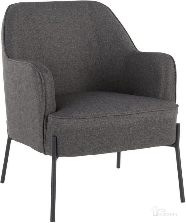 The appearance of Daniella Contemporary Accent Chair In Black Metal And Charcoal Fabric designed by Lumisource in the modern / contemporary interior design. This black piece of furniture  was selected by 1StopBedrooms from Daniella Collection to add a touch of cosiness and style into your home. Sku: CHR-DANIELLA BKCHAR. Material: Fabric. Product Type: Accent Chair. Image1
