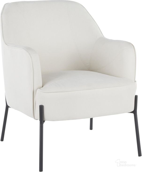 The appearance of Daniella Contemporary Accent Chair In Black Metal And Cream Fabric designed by Lumisource in the modern / contemporary interior design. This white piece of furniture  was selected by 1StopBedrooms from Daniella Collection to add a touch of cosiness and style into your home. Sku: CHR-DANIELLA BKCR. Material: Fabric. Product Type: Accent Chair. Image1