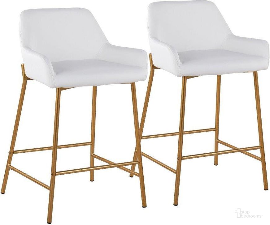 Daniella Contemporary Glam Fixed Height Counter Stool In Gold