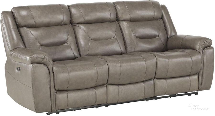 The appearance of Danio Brownish Gray Kennett Power Double Reclining Sofa With Power Headrests designed by Homelegance in the modern / contemporary interior design. This gray piece of furniture  was selected by 1StopBedrooms from Danio Collection to add a touch of cosiness and style into your home. Sku: 9528BRG-3PWH. Material: Wood. Product Type: Sofa. Image1