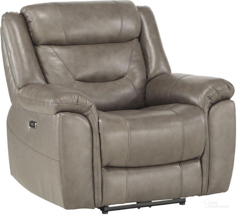 The appearance of Danio Brownish Gray Leather Kennett Power Reclining Chair With Power Headrest designed by Homelegance in the modern / contemporary interior design. This gray piece of furniture  was selected by 1StopBedrooms from Danio Collection to add a touch of cosiness and style into your home. Sku: 9528BRG-1PWH. Material: Wood. Product Type: Reclining Chair. Image1