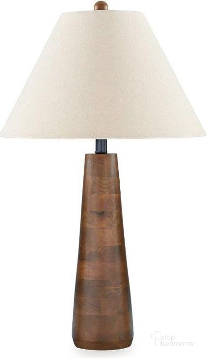 The appearance of Danset Table Lamp In Brown designed by Signature Design by Ashley in the modern / contemporary interior design. This brown piece of furniture  was selected by 1StopBedrooms from Danset Collection to add a touch of cosiness and style into your home. Sku: L329104. Material: Wood. Product Type: Table Lamp. Image1