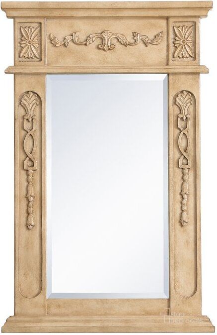 The appearance of Danville Wood Frame Mirror 18 Inch X 28 Inch In Antique Beige designed by Elegant Lighting in the traditional interior design. This antique beige piece of furniture  was selected by 1StopBedrooms from Danville Collection to add a touch of cosiness and style into your home. Sku: VM11828AB. Product Type: Mirror. Material: MDF. Image1