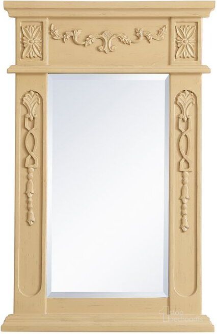 The appearance of Danville Wood Frame Mirror 18 Inch X 28 Inch In Light Antique Beige designed by Elegant Lighting in the traditional interior design. This light beige piece of furniture  was selected by 1StopBedrooms from Danville Collection to add a touch of cosiness and style into your home. Sku: VM11828LT. Product Type: Mirror. Material: MDF. Image1