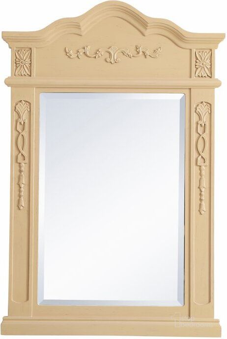 The appearance of Danville Wood Frame Mirror 24 Inch X 36 Inch In Light Antique Beige designed by Elegant Lighting in the traditional interior design. This light beige piece of furniture  was selected by 1StopBedrooms from Danville Collection to add a touch of cosiness and style into your home. Sku: VM32436LT. Product Type: Mirror. Material: MDF. Image1