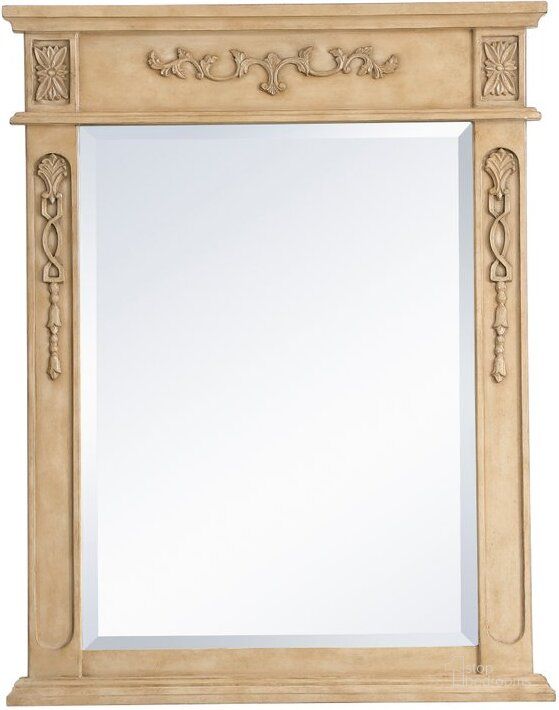 The appearance of Danville Wood Frame Mirror 28 Inch X 36 Inch In Antique Beige VM12836AB designed by Elegant Lighting in the traditional interior design. This antique beige piece of furniture  was selected by 1StopBedrooms from Danville Collection to add a touch of cosiness and style into your home. Sku: VM12836AB. Product Type: Mirror. Material: MDF. Image1