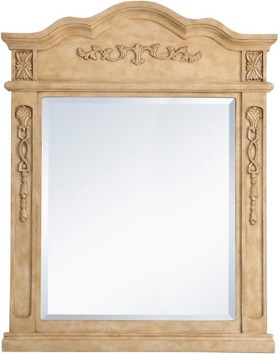 The appearance of Danville Wood Frame Mirror 28 Inch X 36 Inch In Antique Beige VM32836AB designed by Elegant Lighting in the traditional interior design. This antique beige piece of furniture  was selected by 1StopBedrooms from Danville Collection to add a touch of cosiness and style into your home. Sku: VM32836AB. Product Type: Mirror. Material: MDF. Image1
