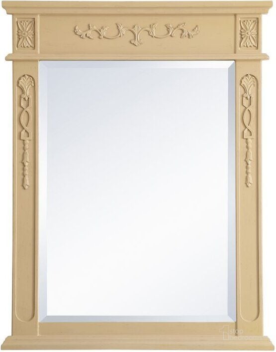 The appearance of Danville Wood Frame Mirror 28 Inch X 36 Inch In Light Antique Beige VM12836LT designed by Elegant Lighting in the traditional interior design. This light beige piece of furniture  was selected by 1StopBedrooms from Danville Collection to add a touch of cosiness and style into your home. Sku: VM12836LT. Product Type: Mirror. Material: MDF. Image1