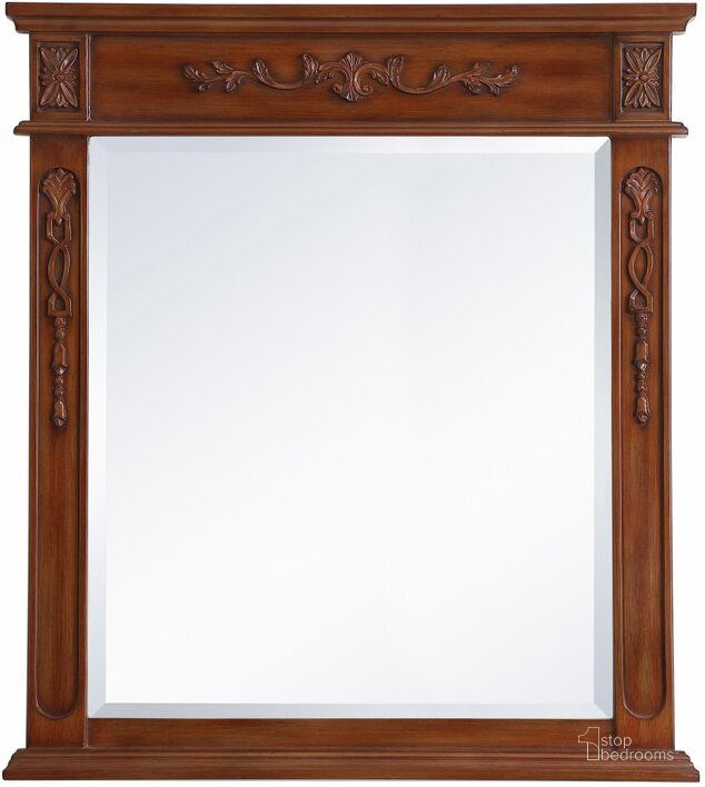 The appearance of Danville Wood Frame Mirror 32 Inch X 36 Inch In Teak designed by Elegant Lighting in the traditional interior design. This teak piece of furniture  was selected by 1StopBedrooms from Danville Collection to add a touch of cosiness and style into your home. Sku: VM13236TK. Product Type: Mirror. Material: MDF. Image1