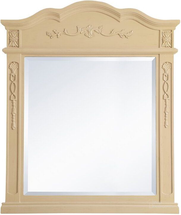 The appearance of Danville Wood Frame Mirror 32 Inch X 38 Inch In Light Antique Beige designed by Elegant Lighting in the traditional interior design. This light beige piece of furniture  was selected by 1StopBedrooms from Danville Collection to add a touch of cosiness and style into your home. Sku: VM3001LT. Product Type: Mirror. Material: MDF. Image1