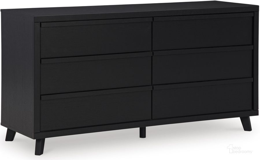 The appearance of Danziar Black Six Drawer Dresser designed by Signature Design by Ashley in the modern / contemporary interior design. This black piece of furniture  was selected by 1StopBedrooms from Danziar Collection to add a touch of cosiness and style into your home. Sku: B1013-231. Material: Wood. Product Type: Dresser. Image1