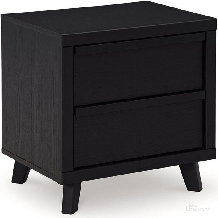 The appearance of Danziar Black Two Drawer Night Stand designed by Signature Design by Ashley in the modern / contemporary interior design. This black piece of furniture  was selected by 1StopBedrooms from Danziar Collection to add a touch of cosiness and style into your home. Sku: B1013-92. Material: Wood. Product Type: Nightstand. Image1