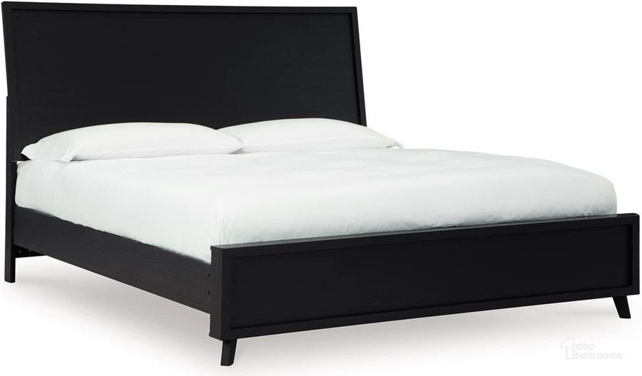 The appearance of Danziar King Panel Bed In Black designed by Signature Design by Ashley in the modern / contemporary interior design. This black piece of furniture  was selected by 1StopBedrooms from Danziar Collection to add a touch of cosiness and style into your home. Sku: B100-14;B1013-56;B1013-58;B1013-95. Bed Type: Panel Bed. Material: Wood. Product Type: Panel Bed. Bed Size: King. Image1