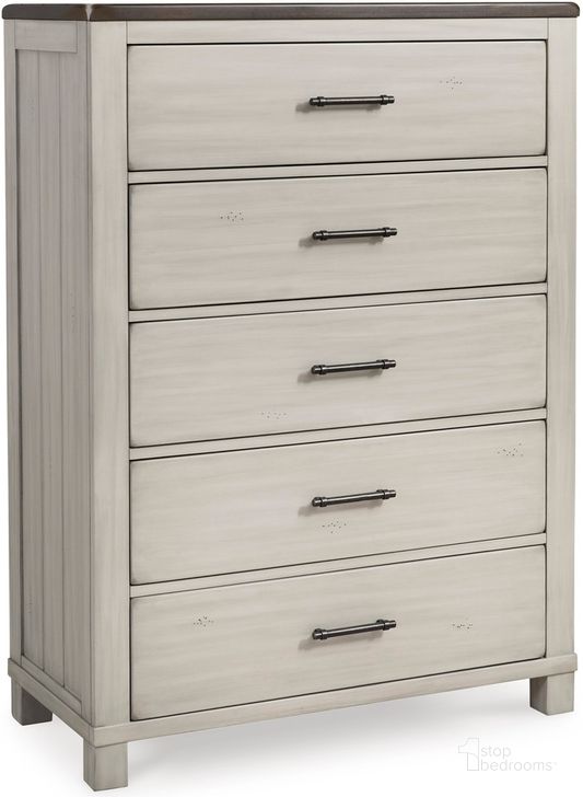The appearance of Darborn Gray/Brown Chest Of Drawers designed by Signature Design by Ashley in the transitional interior design. This gray/brown piece of furniture  was selected by 1StopBedrooms from Darborn Collection to add a touch of cosiness and style into your home. Sku: B796-46. Material: Wood. Product Type: Chest. Image1