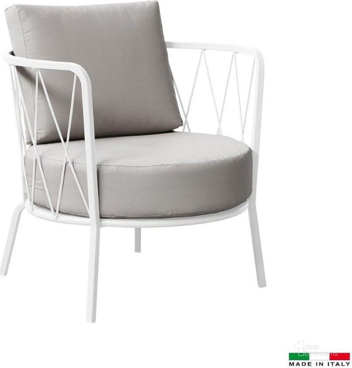 The appearance of Dasy Accent Chair designed by Bellini Modern Living in the modern / contemporary interior design. This white piece of furniture  was selected by 1StopBedrooms from Dasy Collection to add a touch of cosiness and style into your home. Sku: Dasy ACH WHT GRY. Material: Metal. Product Type: Accent Chair.