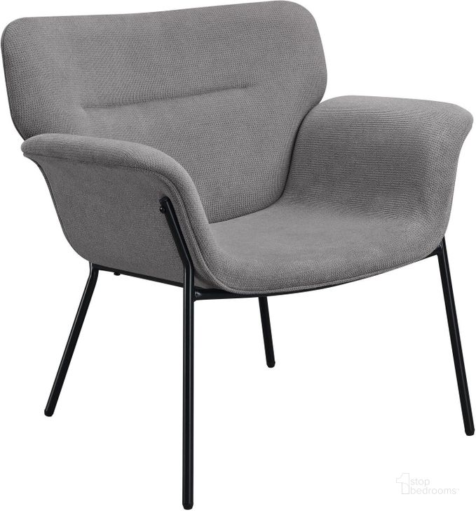 The appearance of Davina Upholstered Flared Arms Accent Chair Ash Grey designed by Coaster in the rustic / southwestern interior design. This grey piece of furniture  was selected by 1StopBedrooms from Davina Collection to add a touch of cosiness and style into your home. Sku: 905614. Material: Metal. Product Type: Accent Chair. Image1