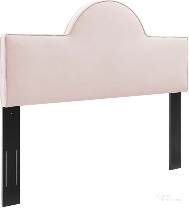 The appearance of Dawn Twin Performance Velvet Headboard In Pink designed by Modway in the modern / contemporary interior design. This pink piece of furniture  was selected by 1StopBedrooms from Dawn Collection to add a touch of cosiness and style into your home. Sku: MOD-6302-PNK. Product Type: Headboard. Bed Size: Twin. Material: MDF. Image1