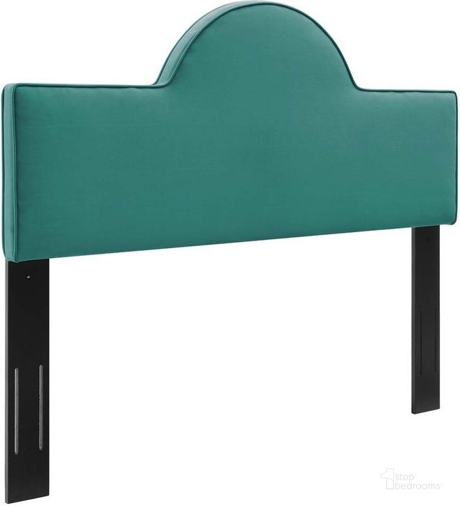 The appearance of Dawn Twin Performance Velvet Headboard In Teal designed by Modway in the modern / contemporary interior design. This teal piece of furniture  was selected by 1StopBedrooms from Dawn Collection to add a touch of cosiness and style into your home. Sku: MOD-6302-TEA. Product Type: Headboard. Bed Size: Twin. Material: MDF. Image1