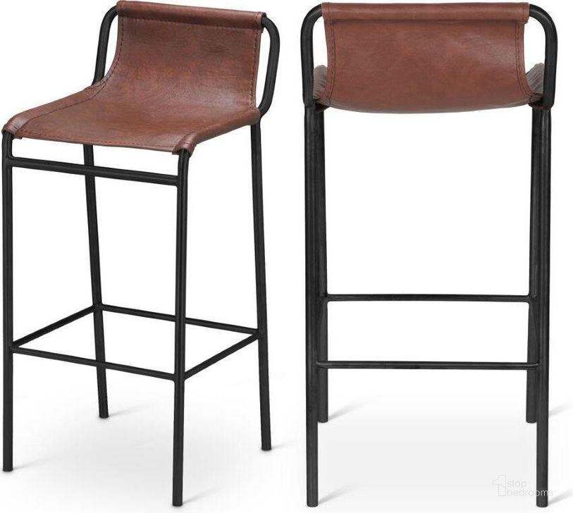 The appearance of Dax Brown Faux Leather Counter Stool designed by Meridian in the modern / contemporary interior design. This brown faux leather piece of furniture  was selected by 1StopBedrooms from Dax Collection to add a touch of cosiness and style into your home. Sku: 500Brown-C. Product Type: Barstool. Material: Iron. Image1